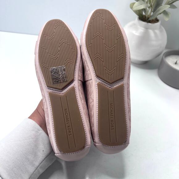 Michael Kors Lillie Moccasin Canvas Bar Flat Pink Women's 7 M NWOB - Picture 8 of 10